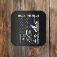 Back The Blue Thin Blue Line Flag K9 German Shepherd Police Coaster thumb 0