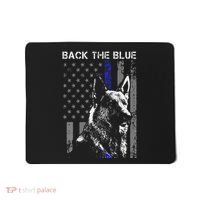 Back The Blue Thin Blue Line Flag K9 German Shepherd Police Mousepad thumb 0