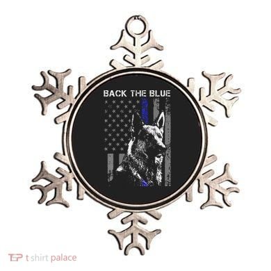 Back The Blue Thin Blue Line Flag K9 German Shepherd Police Ornament