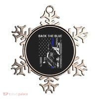Back The Blue Thin Blue Line Flag K9 German Shepherd Police Ornament thumb 0