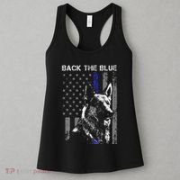Back The Blue Thin Blue Line Flag K9 German Shepherd Police Women's Tank Top thumb 3