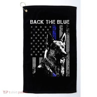 Back The Blue Thin Blue Line Flag K9 German Shepherd Police Golf Towel