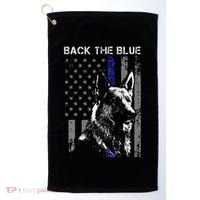 Back The Blue Thin Blue Line Flag K9 German Shepherd Police Golf Towel thumb 0