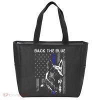 Back The Blue Thin Blue Line Flag K9 German Shepherd Police Tote Bag thumb 0