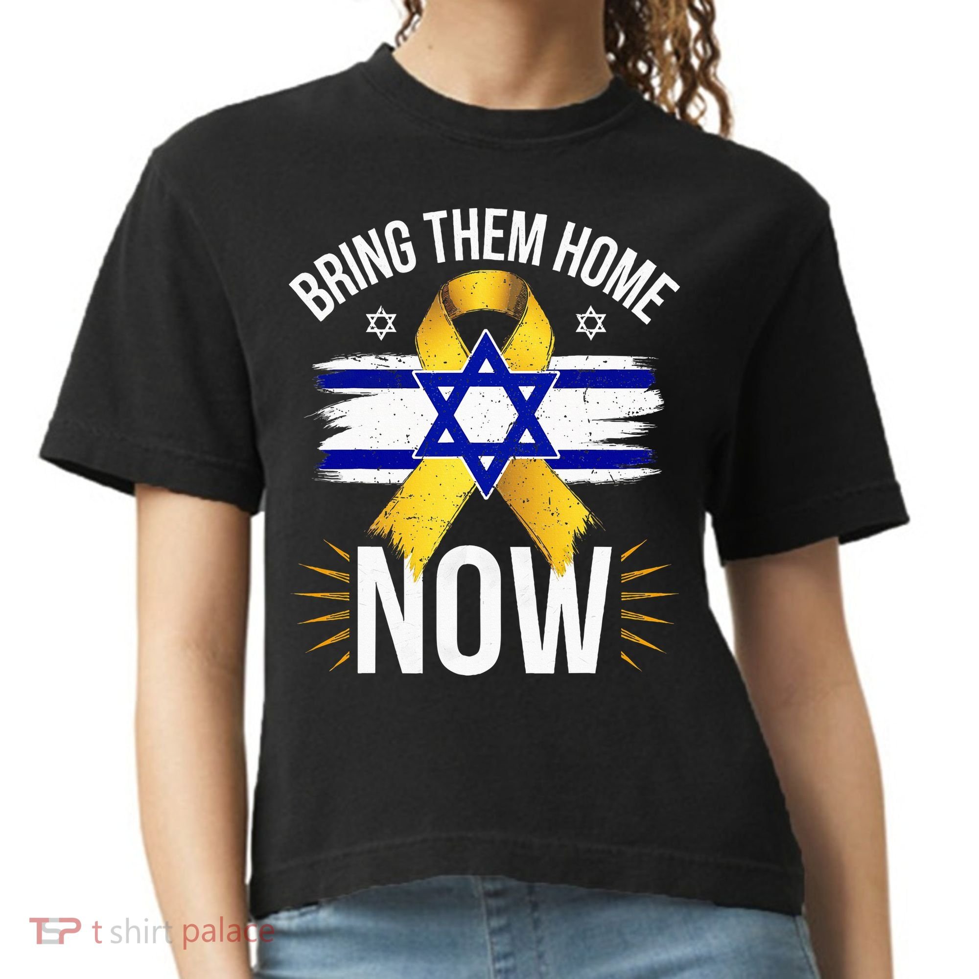 Bring Them Back Home Now Israel Flag Yellow Ribbon Comfort Colors Boxy T-Shirt