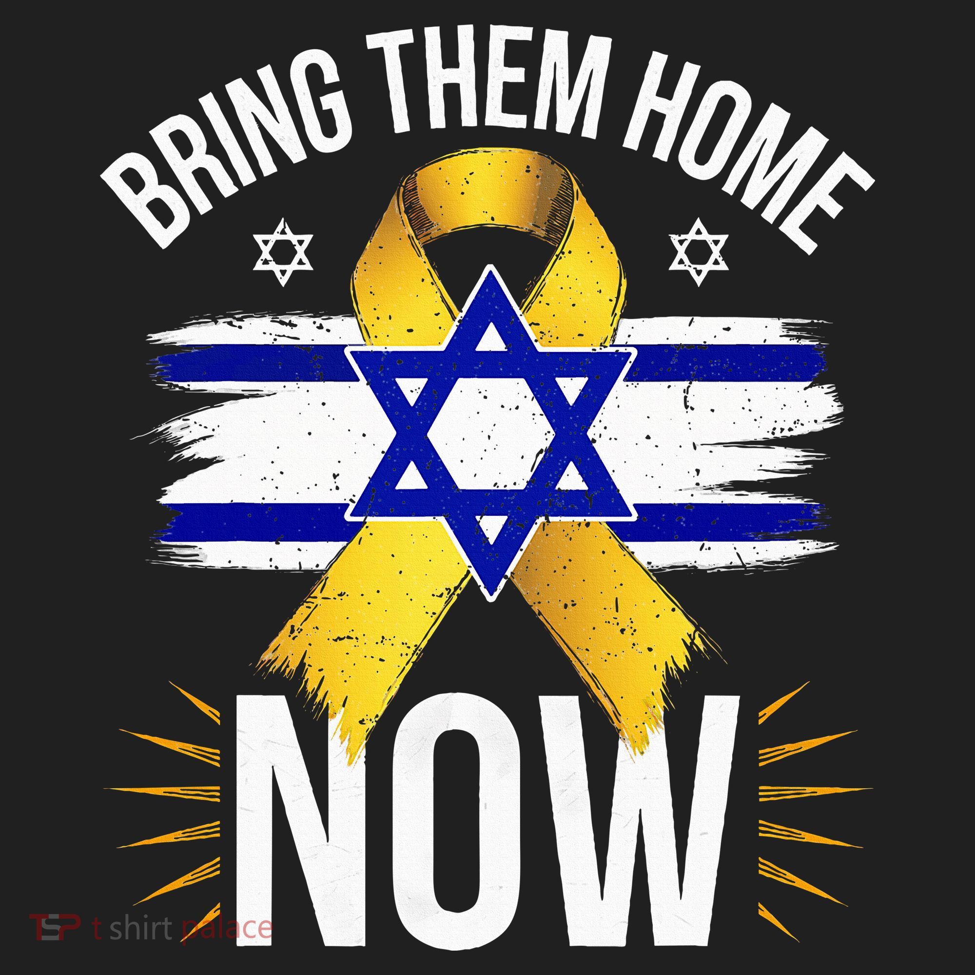 Bring Them Back Home Now Israel Flag Yellow Ribbon Comfort Colors Boxy T-Shirt