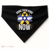 Bring Them Back Home Now Israel Flag Yellow Ribbon USA-Made Doggie Bandana thumb 0