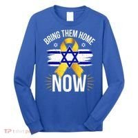 Bring Them Back Home Now Israel Flag Yellow Ribbon Long Sleeve Shirt thumb 0
