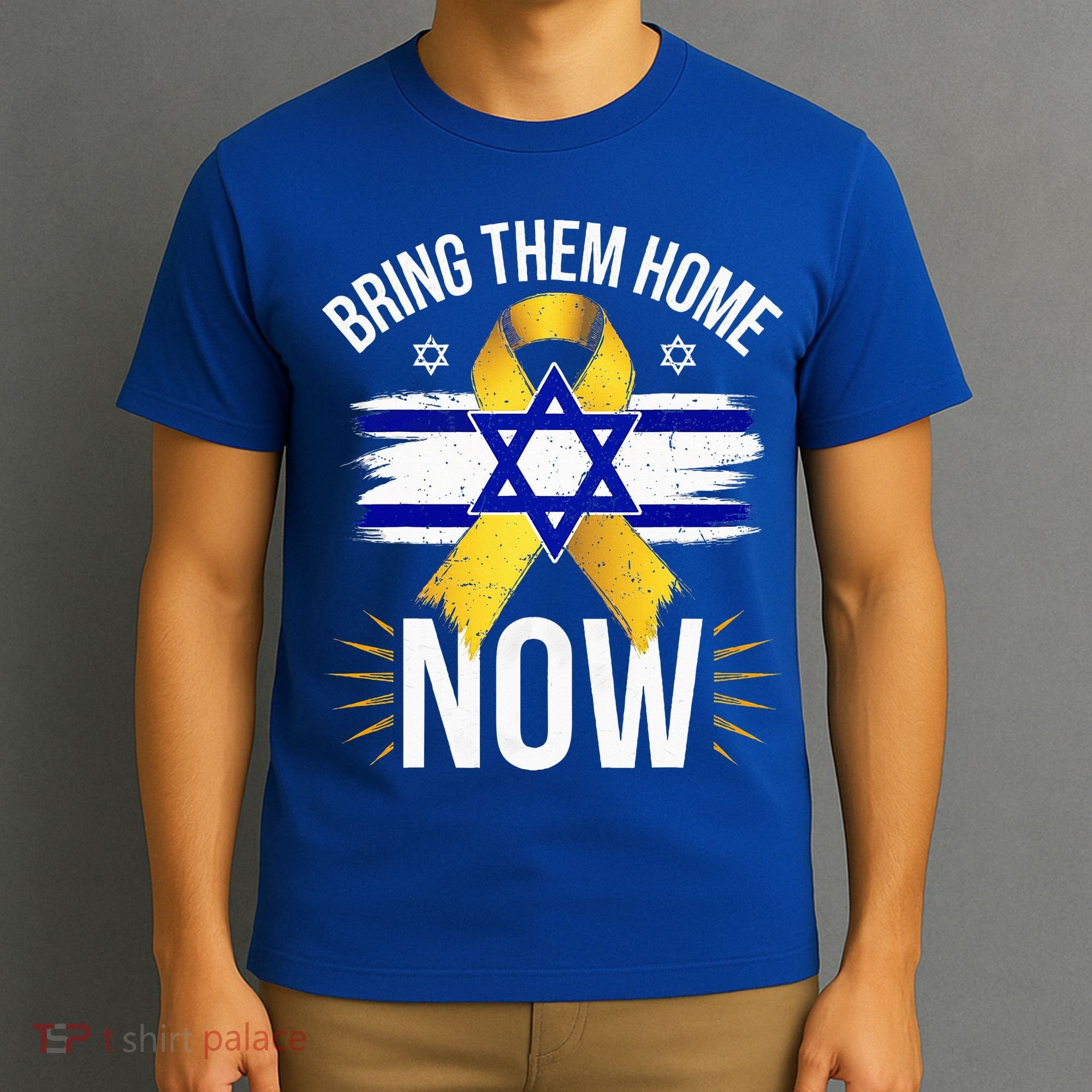 Bring Them Back Home Now Israel Flag Yellow Ribbon T-Shirt