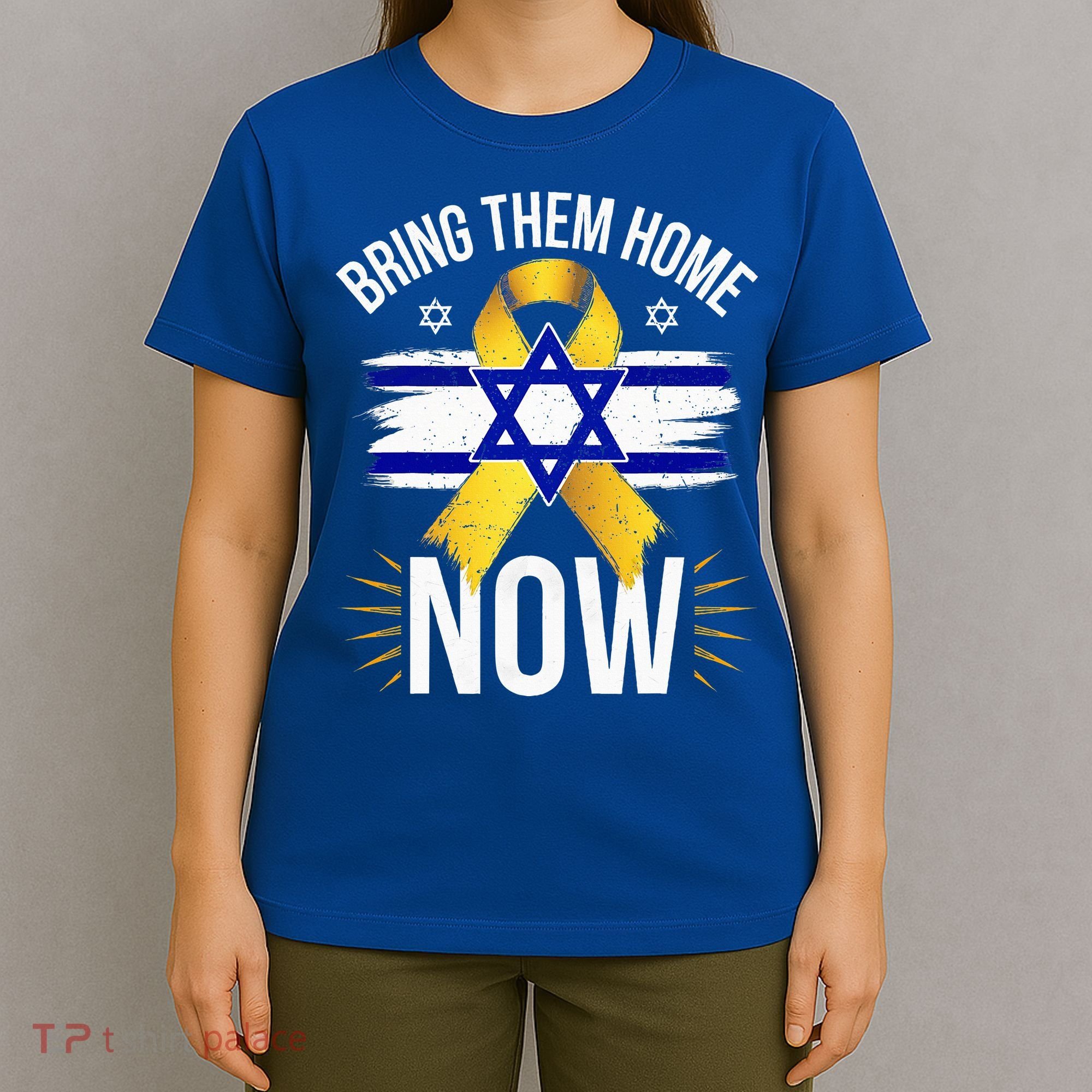 Bring Them Back Home Now Israel Flag Yellow Ribbon T-Shirt