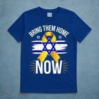 Bring Them Back Home Now Israel Flag Yellow Ribbon T-Shirt thumb 5