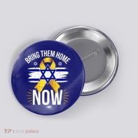 Bring Them Back Home Now Israel Flag Yellow Ribbon Button thumb 0