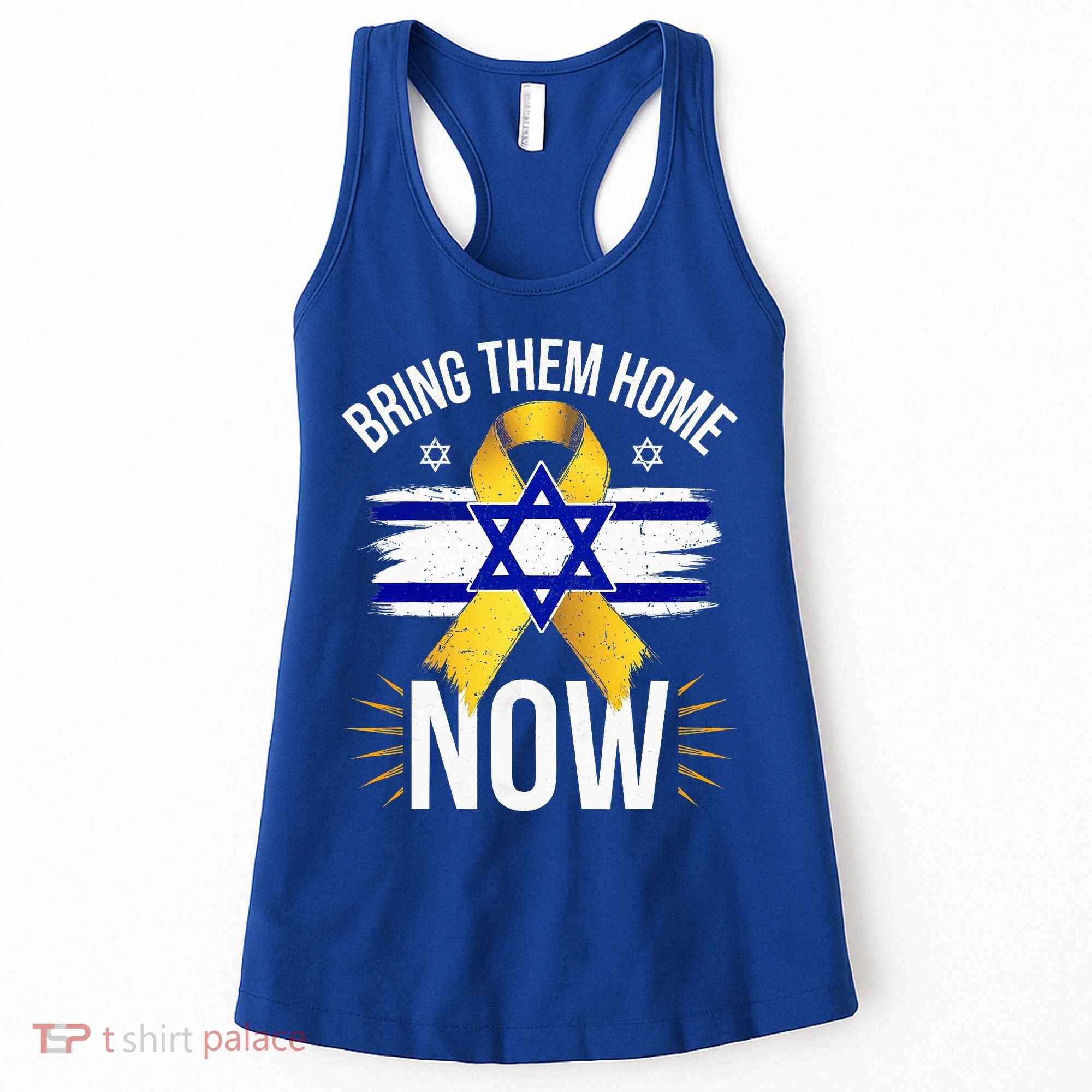 Bring Them Back Home Now Israel Flag Yellow Ribbon Women's Tank Top