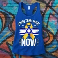 Bring Them Back Home Now Israel Flag Yellow Ribbon Women's Tank Top thumb 3