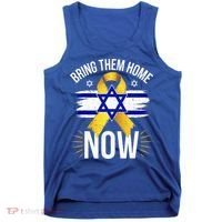 Bring Them Back Home Now Israel Flag Yellow Ribbon Tank Top thumb 0