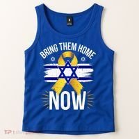Bring Them Back Home Now Israel Flag Yellow Ribbon Tank Top thumb 2