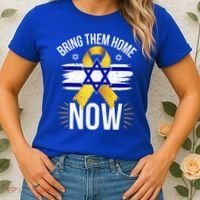 Bring Them Back Home Now Israel Flag Yellow Ribbon Women's T-Shirt thumb 2