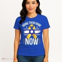 Bring Them Back Home Now Israel Flag Yellow Ribbon Women's T-Shirt thumb 4