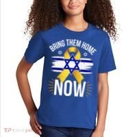 Bring Them Back Home Now Israel Flag Yellow Ribbon Kids T-Shirt thumb 2