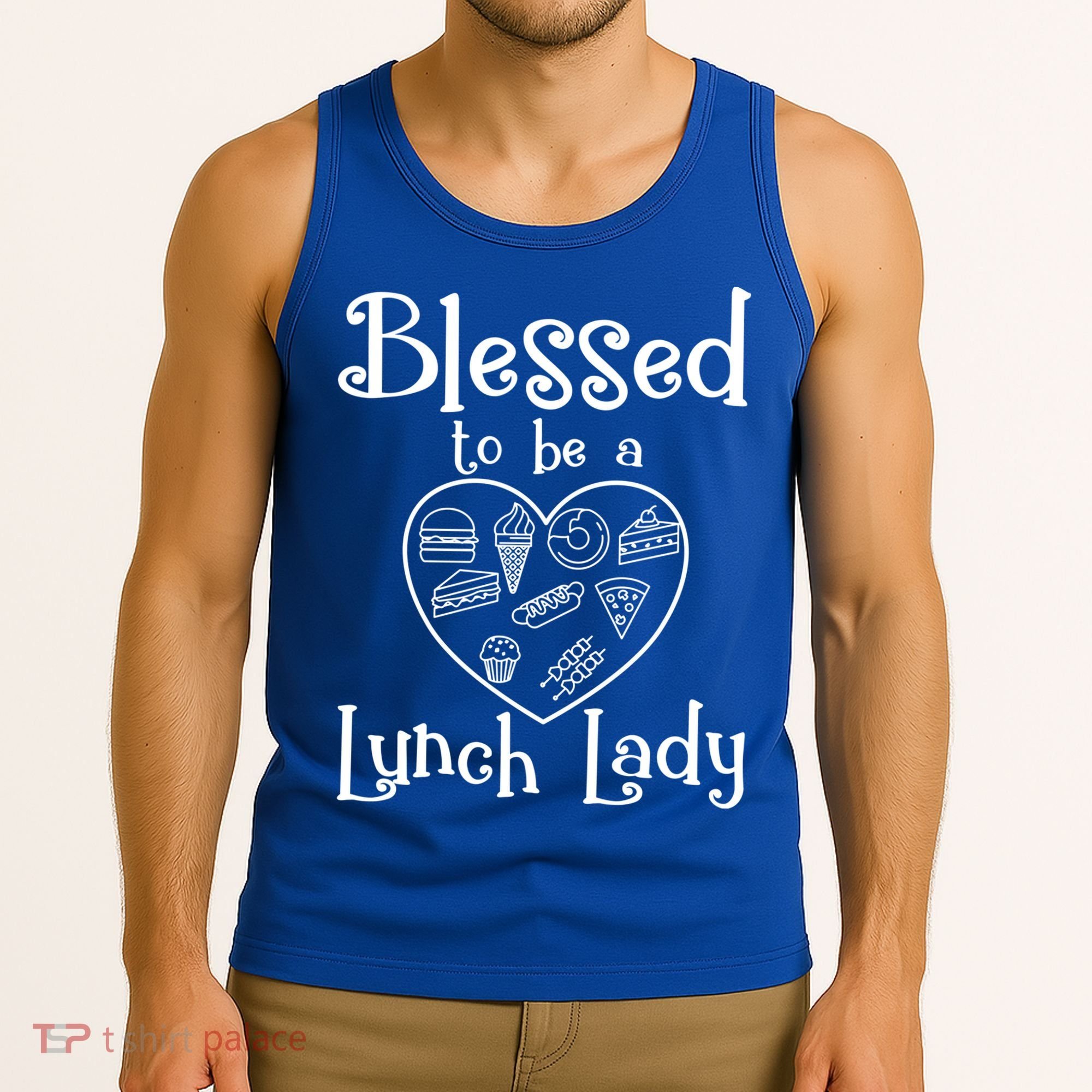 Blessed To Be A Lunch Lady Cafeteria Hero Funny Server Funny Gift Tank Top