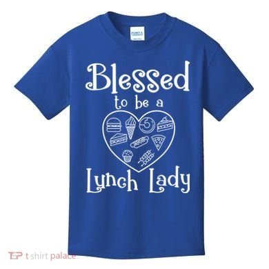 Blessed To Be A Lunch Lady Cafeteria Hero Funny Server Funny Gift Kids T-Shirt