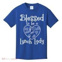 Blessed To Be A Lunch Lady Cafeteria Hero Funny Server Funny Gift Kids T-Shirt thumb 0