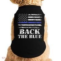Back The Blue Thin Blue Line American Flag Police Support Doggie Tank thumb 0