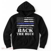 Back The Blue Thin Blue Line American Flag Police Support Hoodie thumb 0