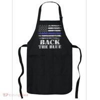 Back The Blue Thin Blue Line American Flag Police Support Apron thumb 0