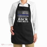 Back The Blue Thin Blue Line American Flag Police Support Apron thumb 2