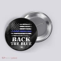 Back The Blue Thin Blue Line American Flag Police Support Button thumb 0