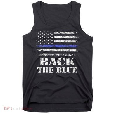 Back The Blue Thin Blue Line American Flag Police Support Tank Top
