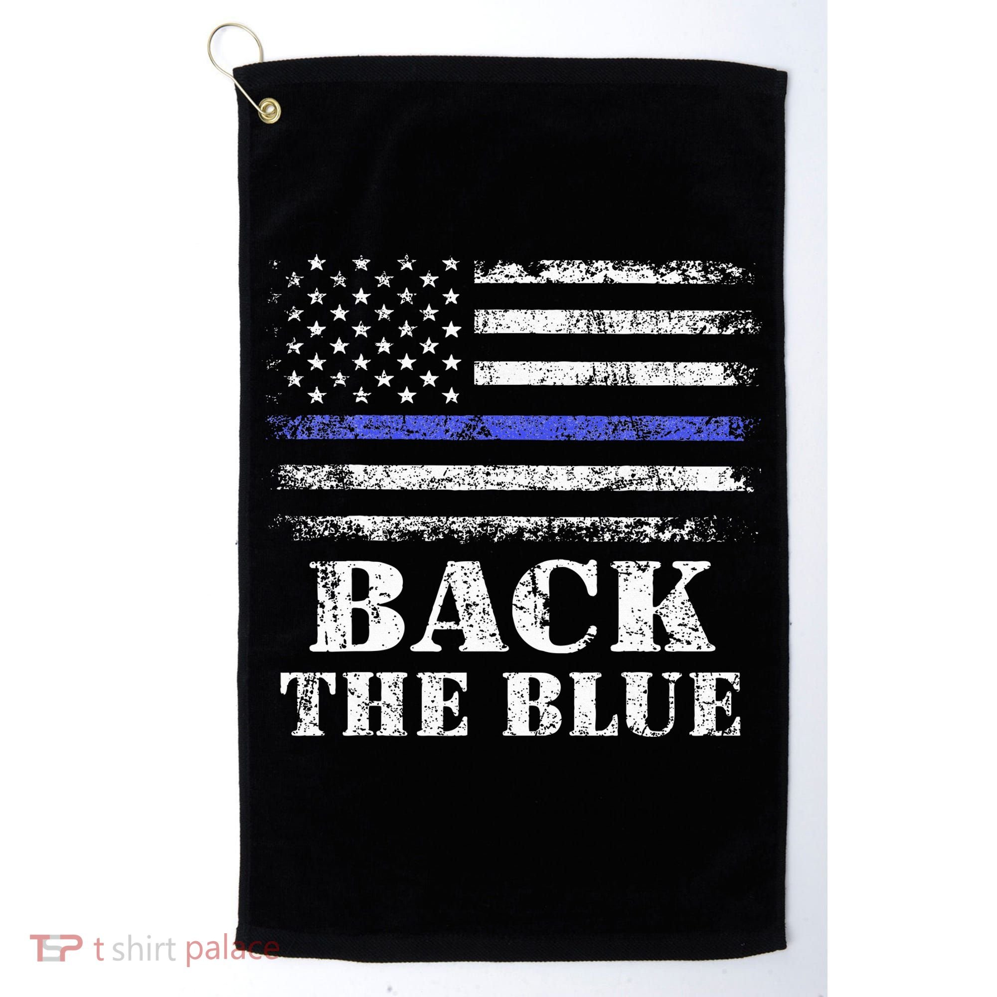 Back The Blue Thin Blue Line American Flag Police Support Golf Towel