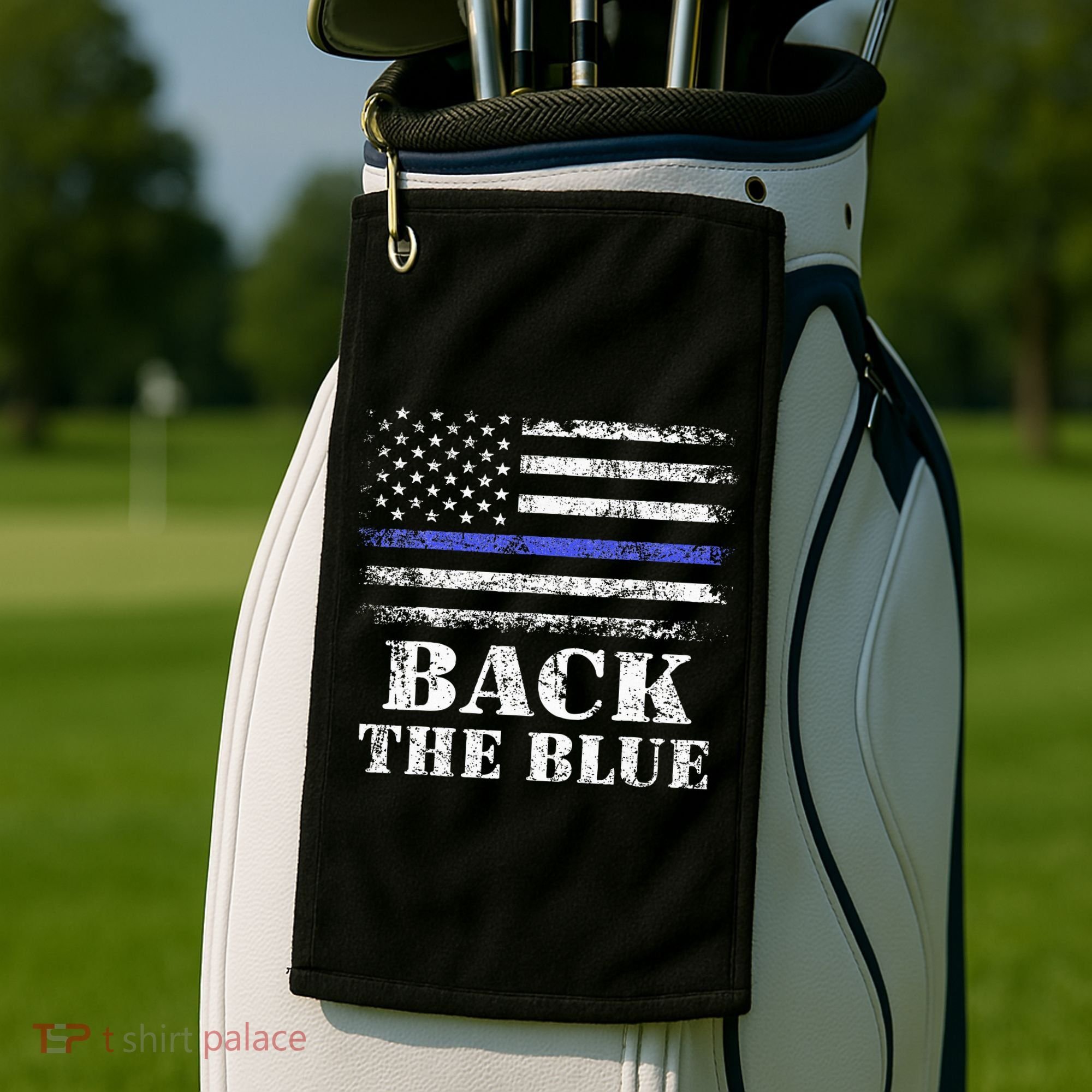 Back The Blue Thin Blue Line American Flag Police Support Golf Towel