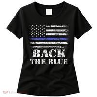 Back The Blue Thin Blue Line American Flag Police Support Women's T-Shirt thumb 0