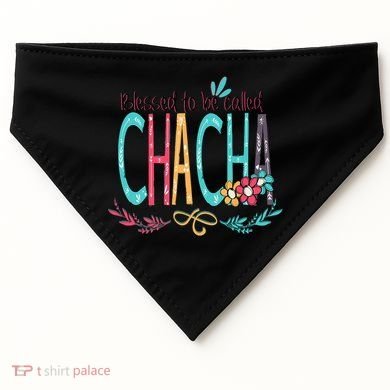 Blessed To Be Called Chacha Colorful Grandma USA-Made Doggie Bandana