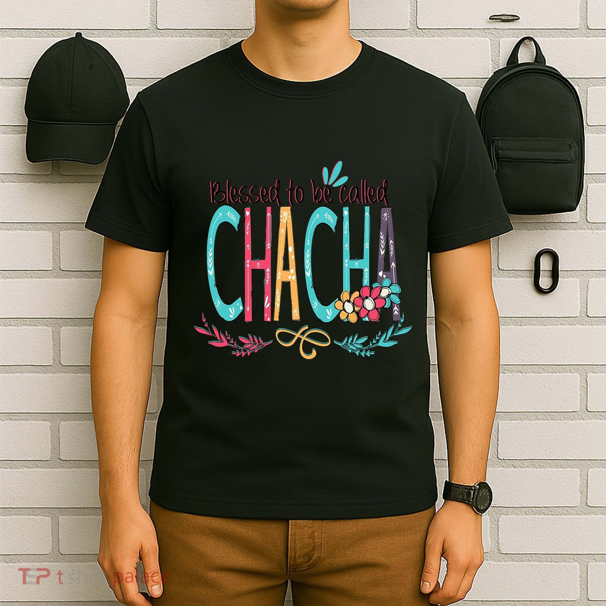 Blessed To Be Called Chacha Colorful Grandma T-Shirt