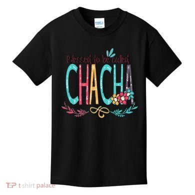 Blessed To Be Called Chacha Colorful Grandma Kids T-Shirt