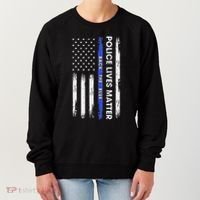 Back The Blue Thin Blue Line Usa Flag Police Lives Matter Women's Sweatshirt thumb 0