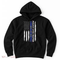 Back The Blue Thin Blue Line Usa Flag Police Lives Matter Hoodie thumb 0