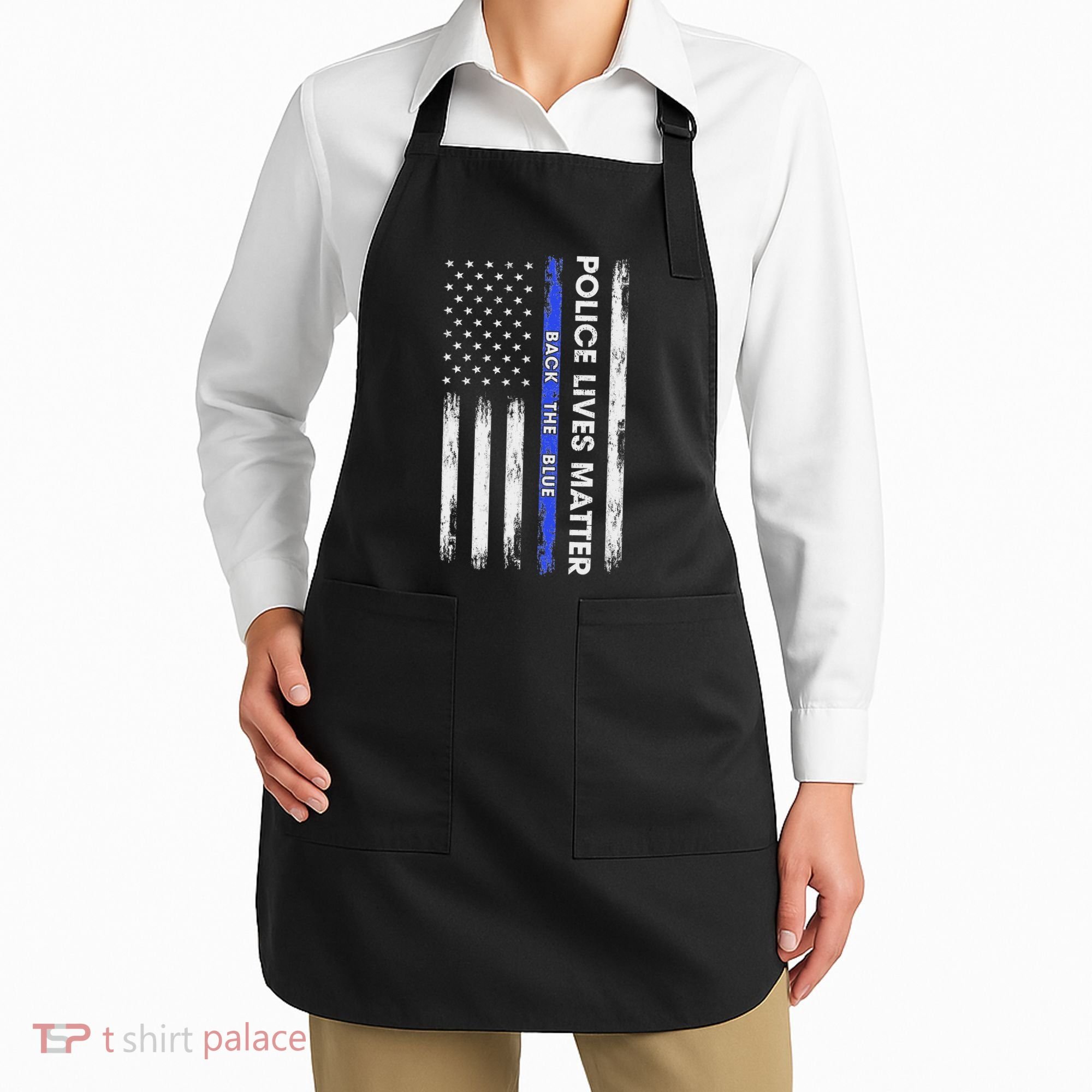 Back The Blue Thin Blue Line Usa Flag Police Lives Matter Apron
