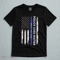 Back The Blue Thin Blue Line Usa Flag Police Lives Matter T-Shirt thumb 5