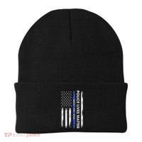 Back The Blue Thin Blue Line Usa Flag Police Lives Matter Beanie thumb 0