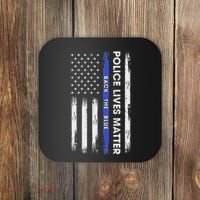 Back The Blue Thin Blue Line Usa Flag Police Lives Matter Coaster thumb 0
