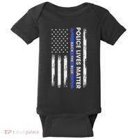 Back The Blue Thin Blue Line Usa Flag Police Lives Matter Baby Bodysuit thumb 0