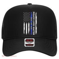 Back The Blue Thin Blue Line Usa Flag Police Lives Matter Hat thumb 0