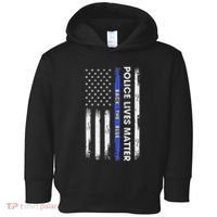 Back The Blue Thin Blue Line Usa Flag Police Lives Matter Toddler Hoodie thumb 0