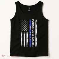 Back The Blue Thin Blue Line Usa Flag Police Lives Matter Tank Top thumb 2