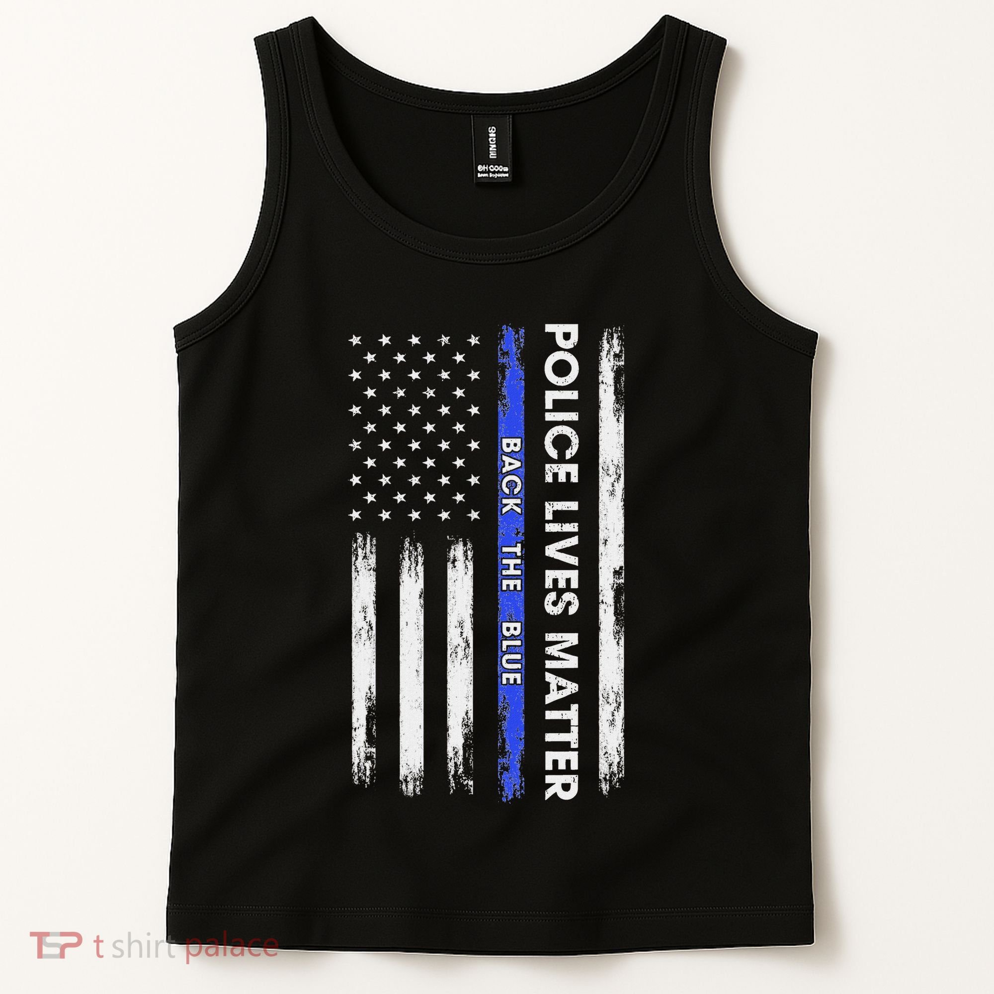 Back The Blue Thin Blue Line Usa Flag Police Lives Matter Tank Top