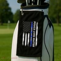Back The Blue Thin Blue Line Usa Flag Police Lives Matter Golf Towel thumb 2